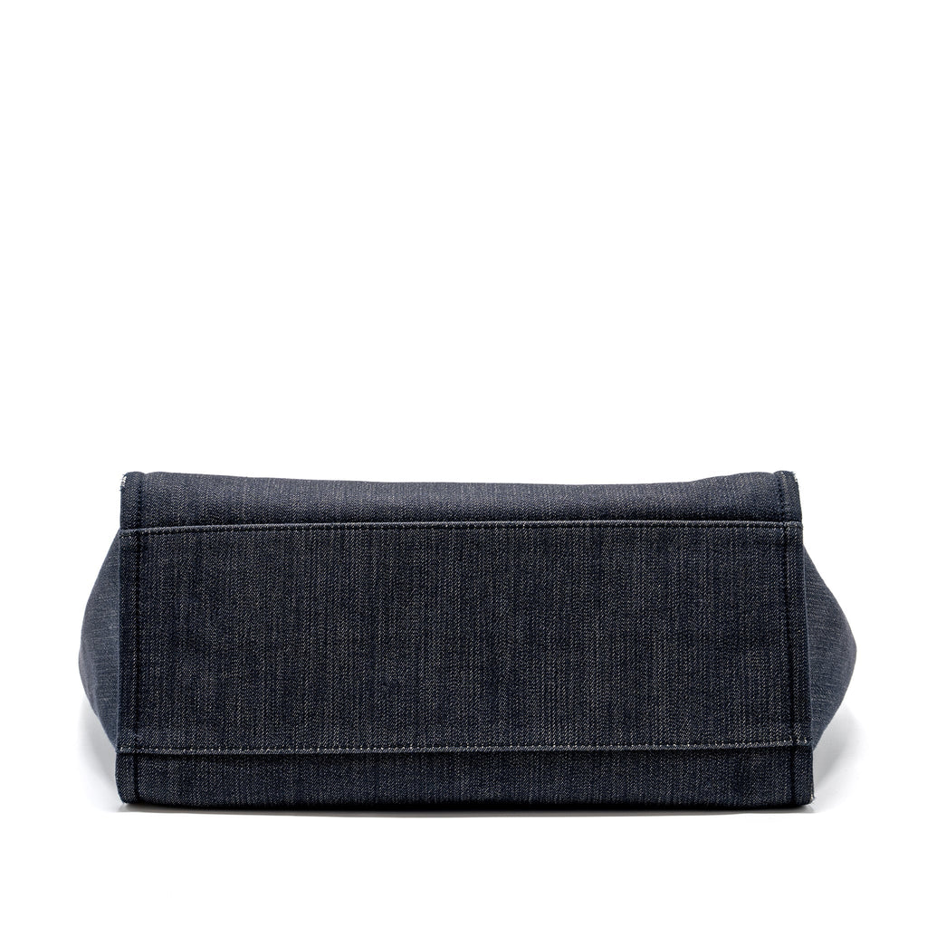 Chanel Deauville Tote Bag Canvas Blue Denim