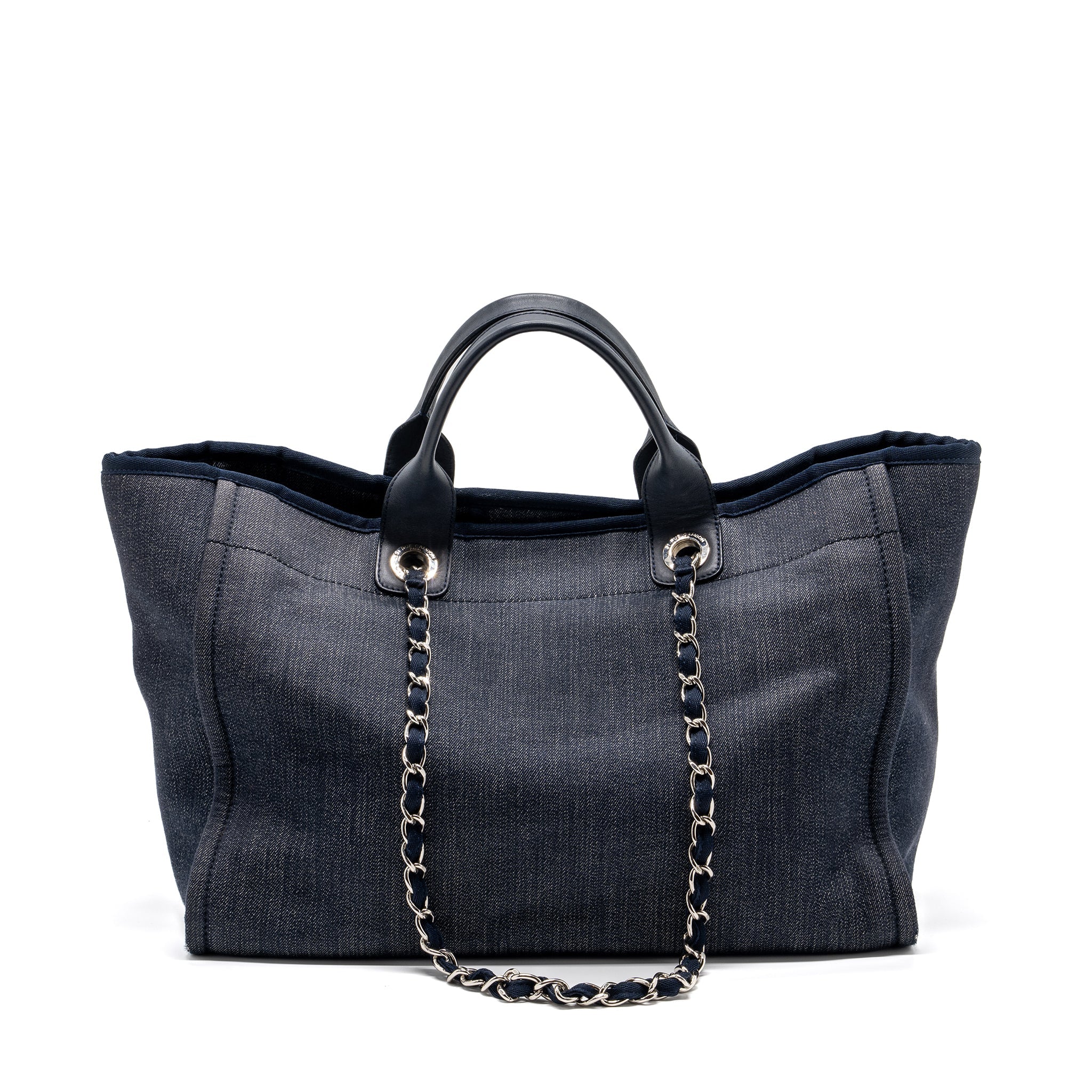 Chanel Deauville Tote Bag Canvas Blue Denim