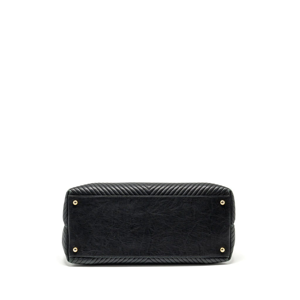 Chanel Chevron Shopping tote bag goatskin black