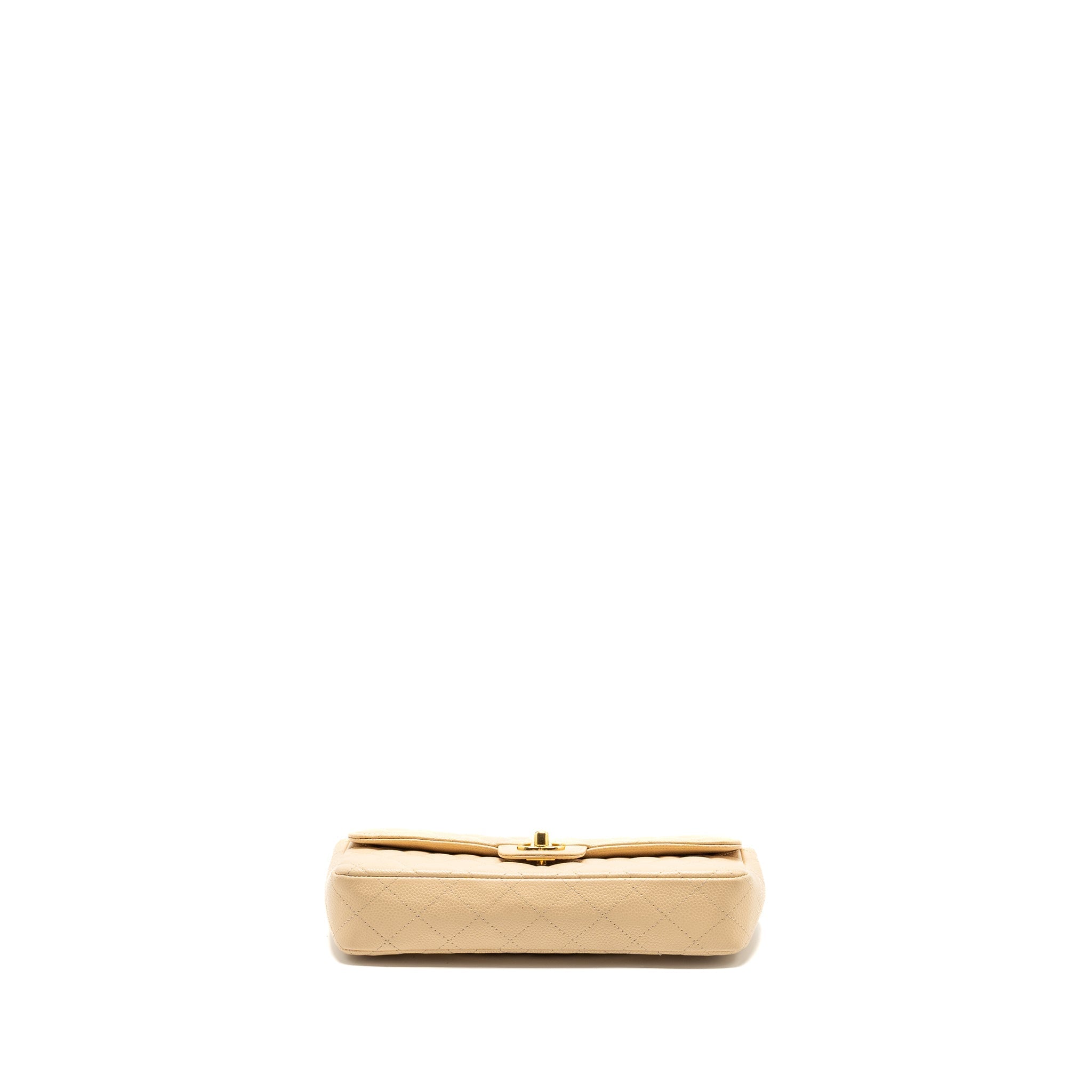 Chanel East-West Flap Shoulder Bag Caviar Beige