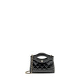CHANEL Mini 31 Clutch With Chain Shiny Lambskin Black L (Microchip)
