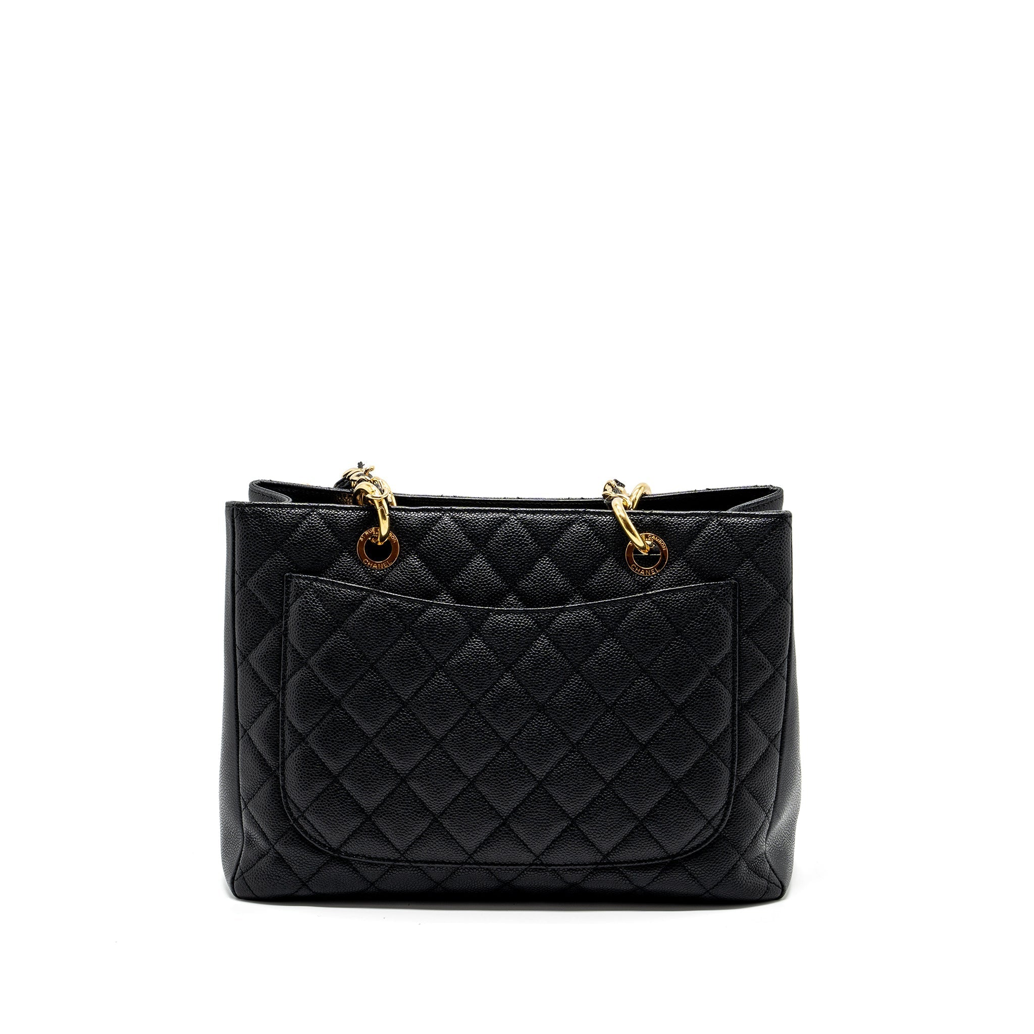 Chanel grand shopping tote bag caviar Black