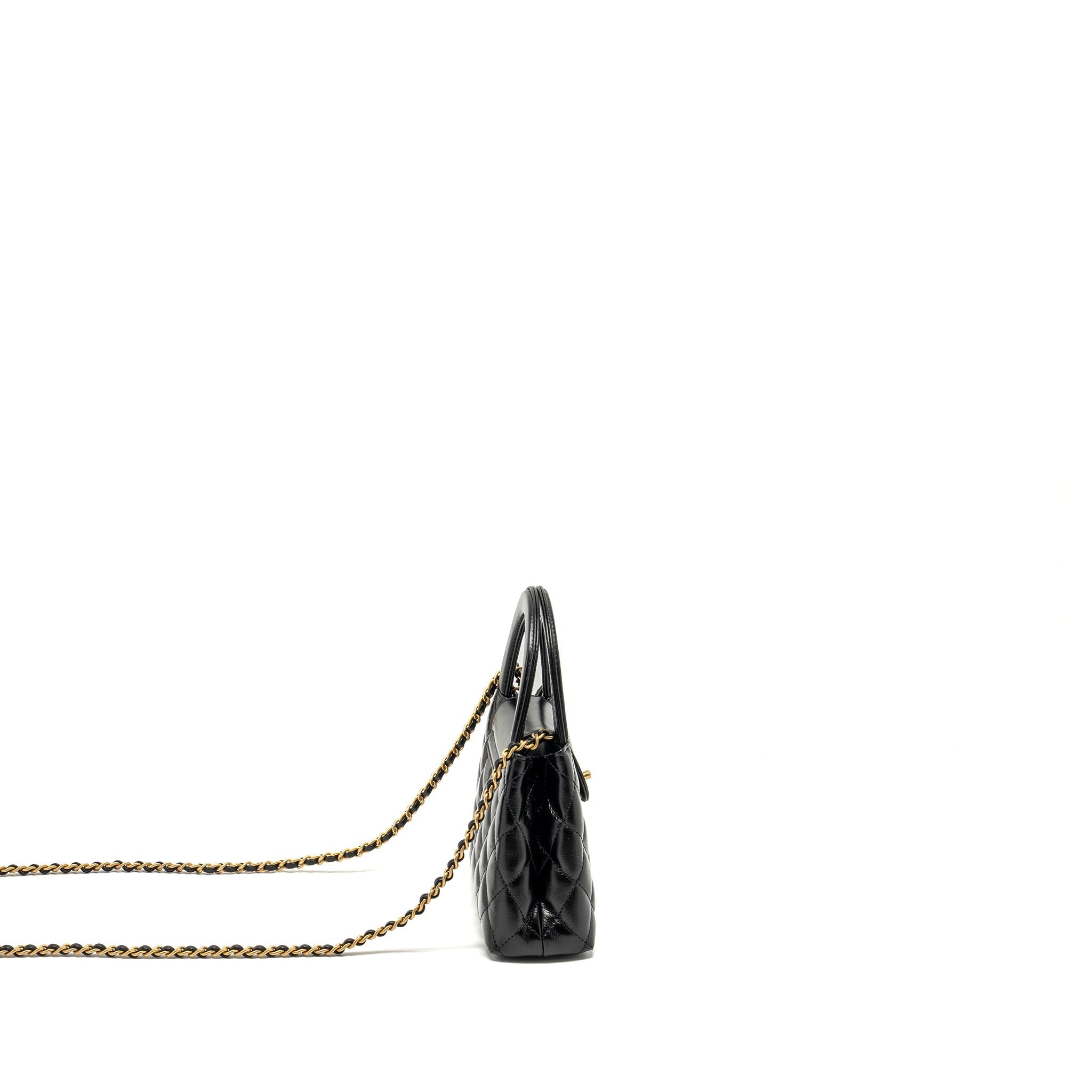 Chanel 24a Mini Shopping Tote/ Mini Kelly Calfskin Black  (microchip)