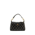 Chanel vintage quilted zip shoulder bag calfskin black
