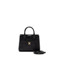 Chanel top handle small tote bag grained calfskin black L