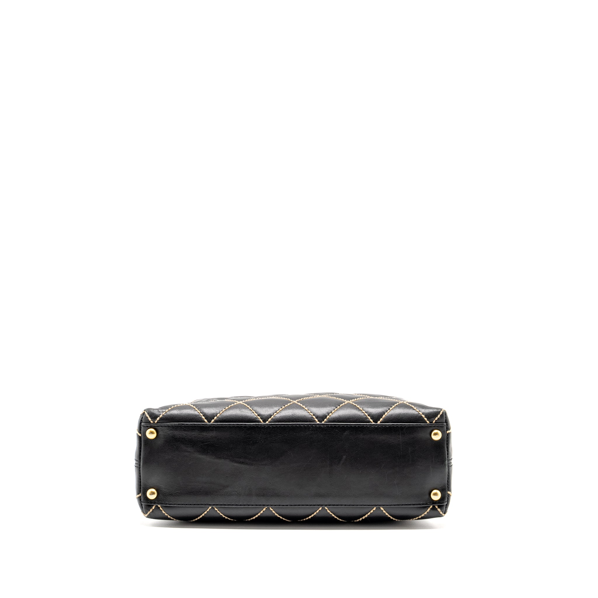 CHANEL Vintage Wild Stitch Shoulder Bag Calfskin Black