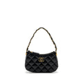 Chanel 23k Hobo Shoulder Bag Calfskin Black  (microchip)