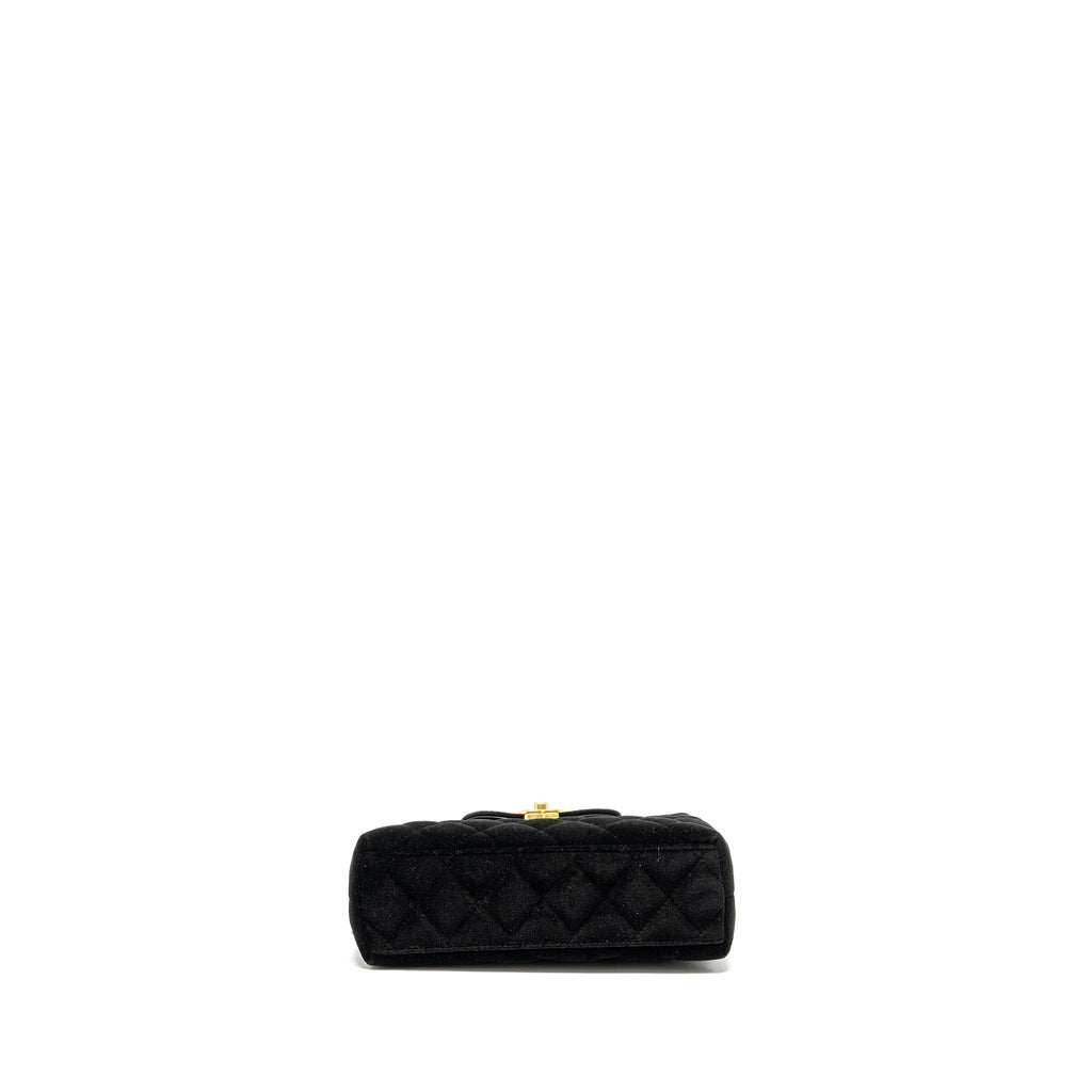 Chanel 24a Mini Shopping Tote/Mini Kelly Velvet Black  (microchip)