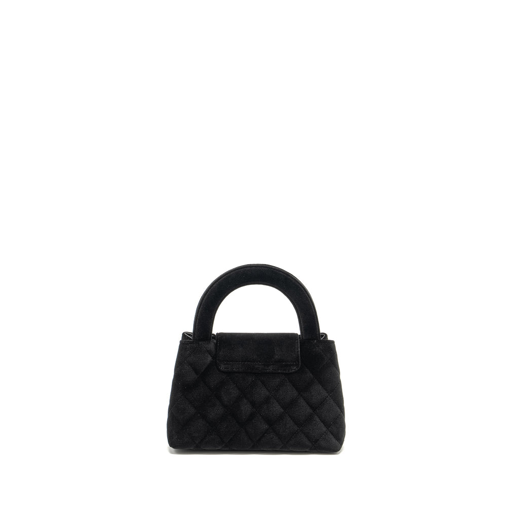 Chanel 24a Mini Shopping Tote/Mini Kelly Velvet Black  (microchip)