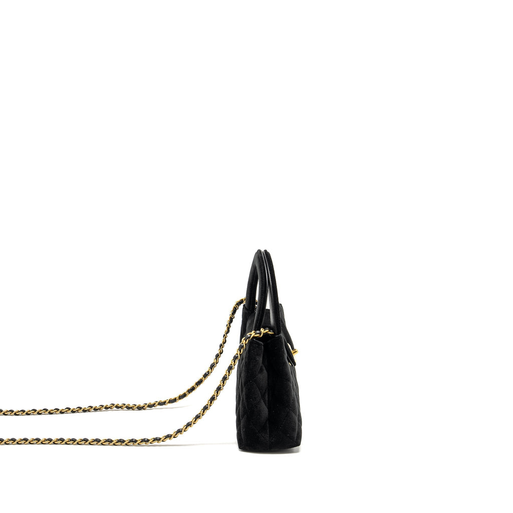 Chanel 24a Mini Shopping Tote/Mini Kelly Velvet Black  (microchip)