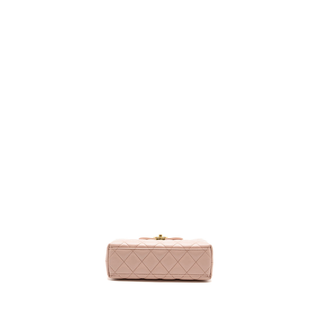 Chanel 23k mini shopping tote / kelly bag calfskin pink  (Microchip)