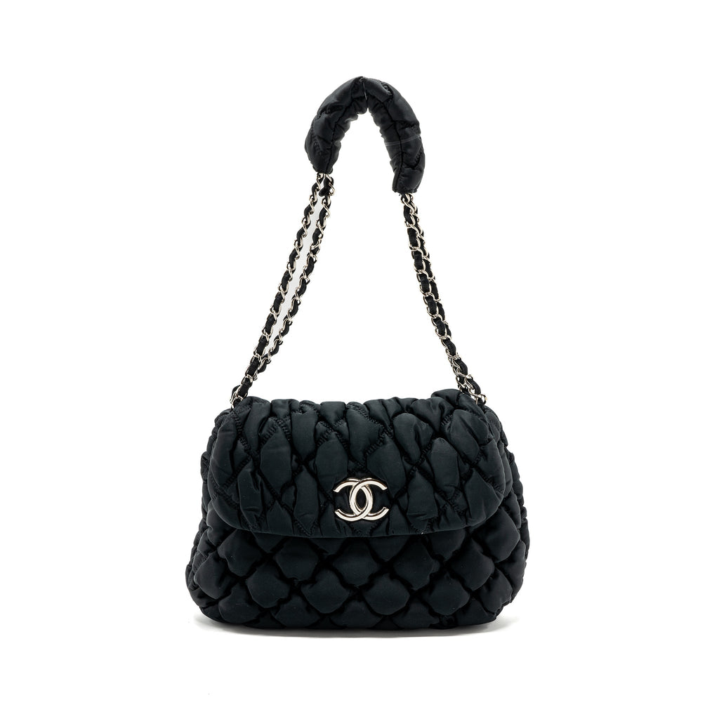 Chanel quilted flap shoulder bag nylon black