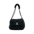 Chanel quilted flap shoulder bag nylon black