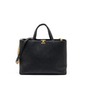 Chanel Chains Tote Bag Caviar Black Brushed