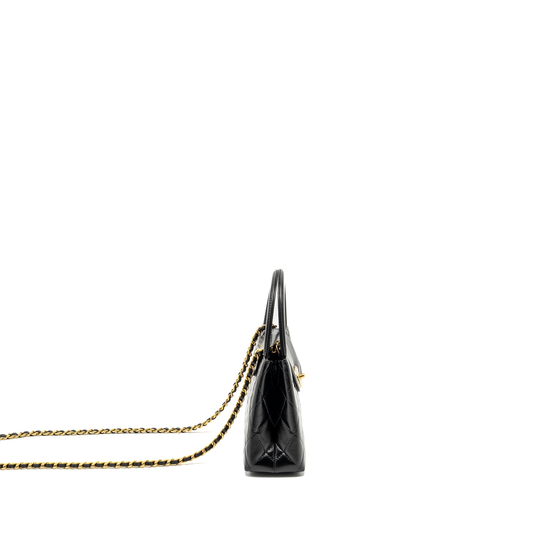 Chanel Mini Kelly Shopping TOTE Bag Calfskin Black  (Microchip)
