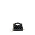 Chanel mini 31 Clutch with Chain Shiny Calfskin Black L (Microchip)