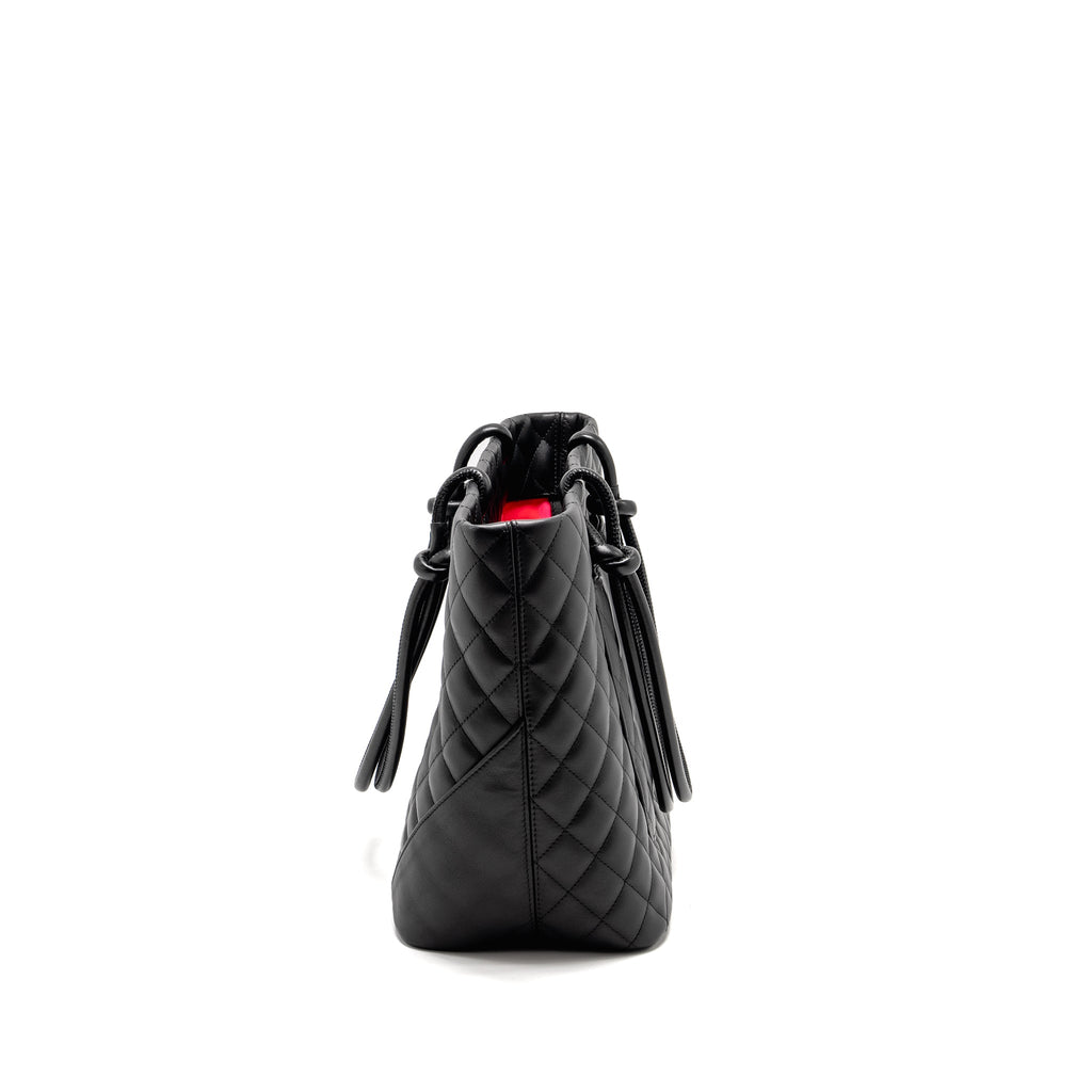 Chanel Cambon Ligne Tote Bag calfskin Black