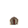 Gucci Ophidia GG mini round Shoulder bag GG supreme canvas / brown