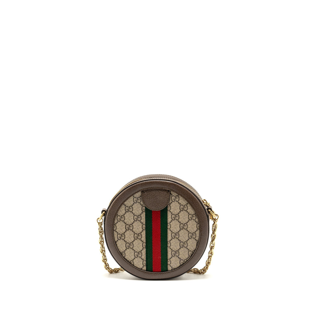Gucci Ophidia GG Round Shoulder Crossbody Bag GG Supreme Canvas
