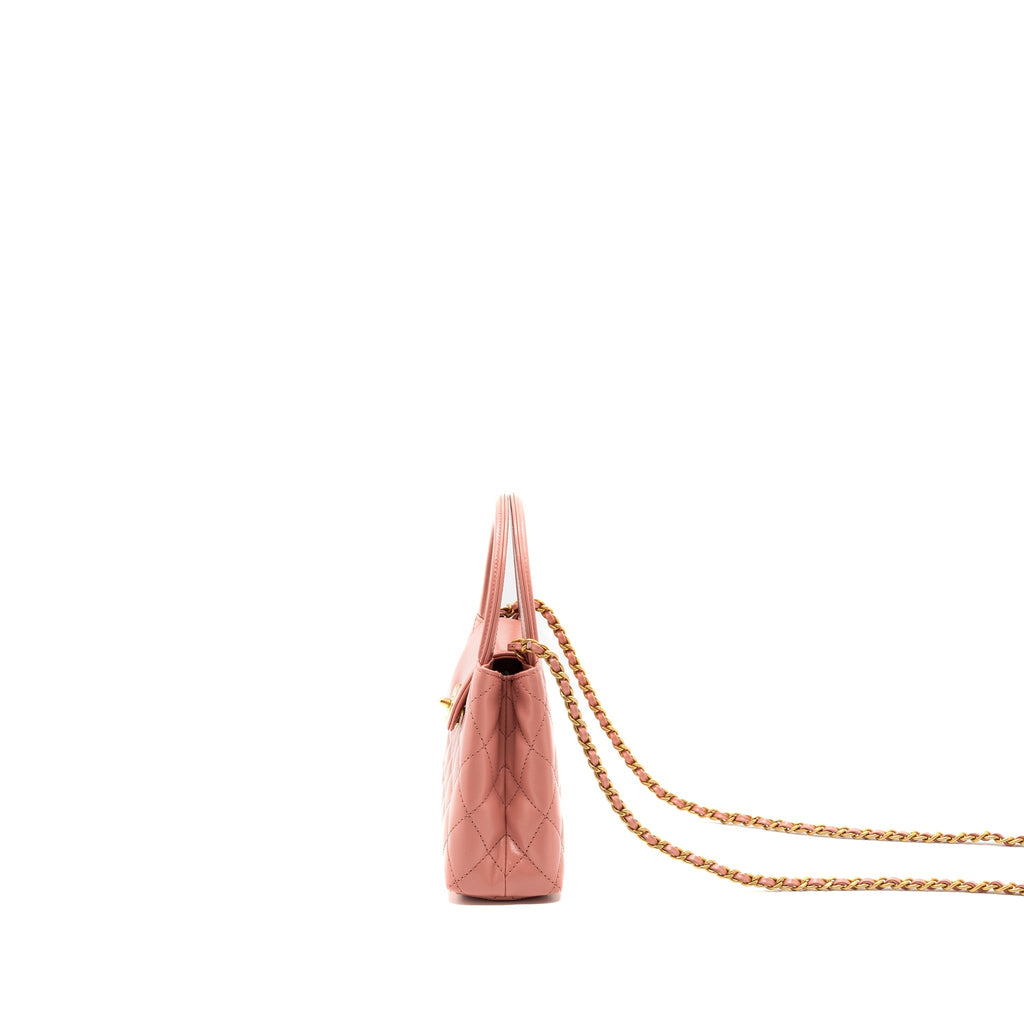 Chanel 23k Mini Shopping Tote Calfskin Pink Brushed (Microchip)