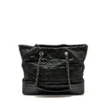 Chanel large quilted shoulder bag Calfskin black