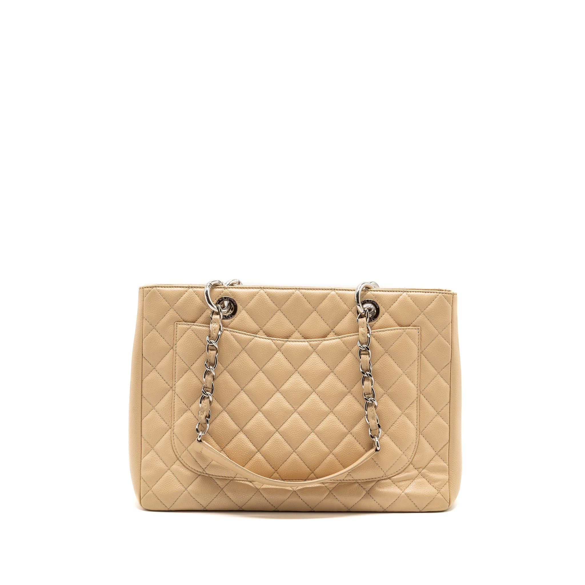 Chanel grand shopping tote bag caviar beige