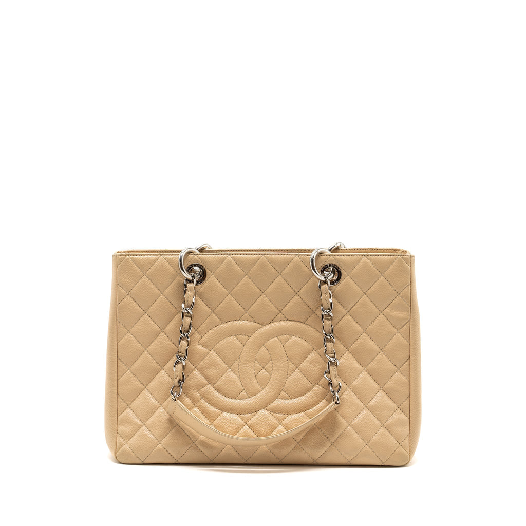Chanel grand shopping tote bag caviar beige