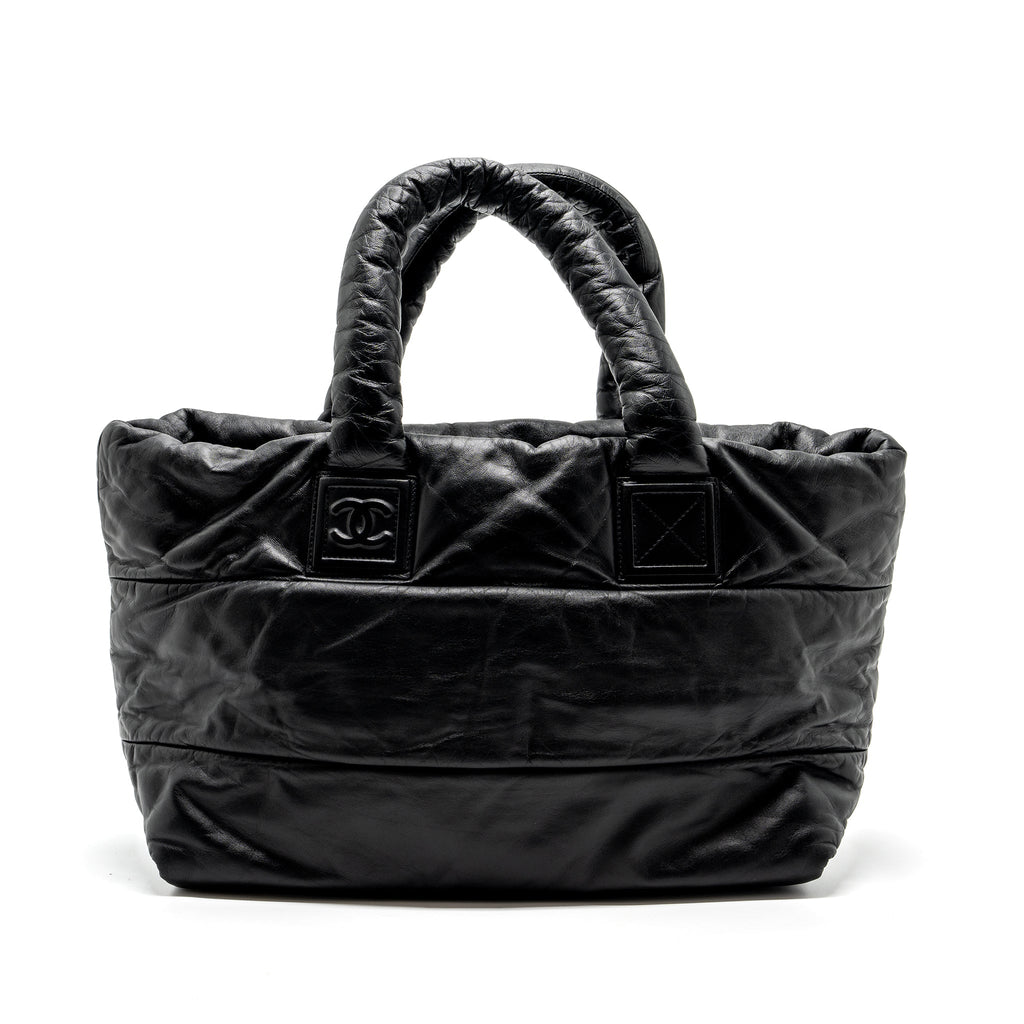 Chanel Puffy Down Down Tote Bag lambskin Black
