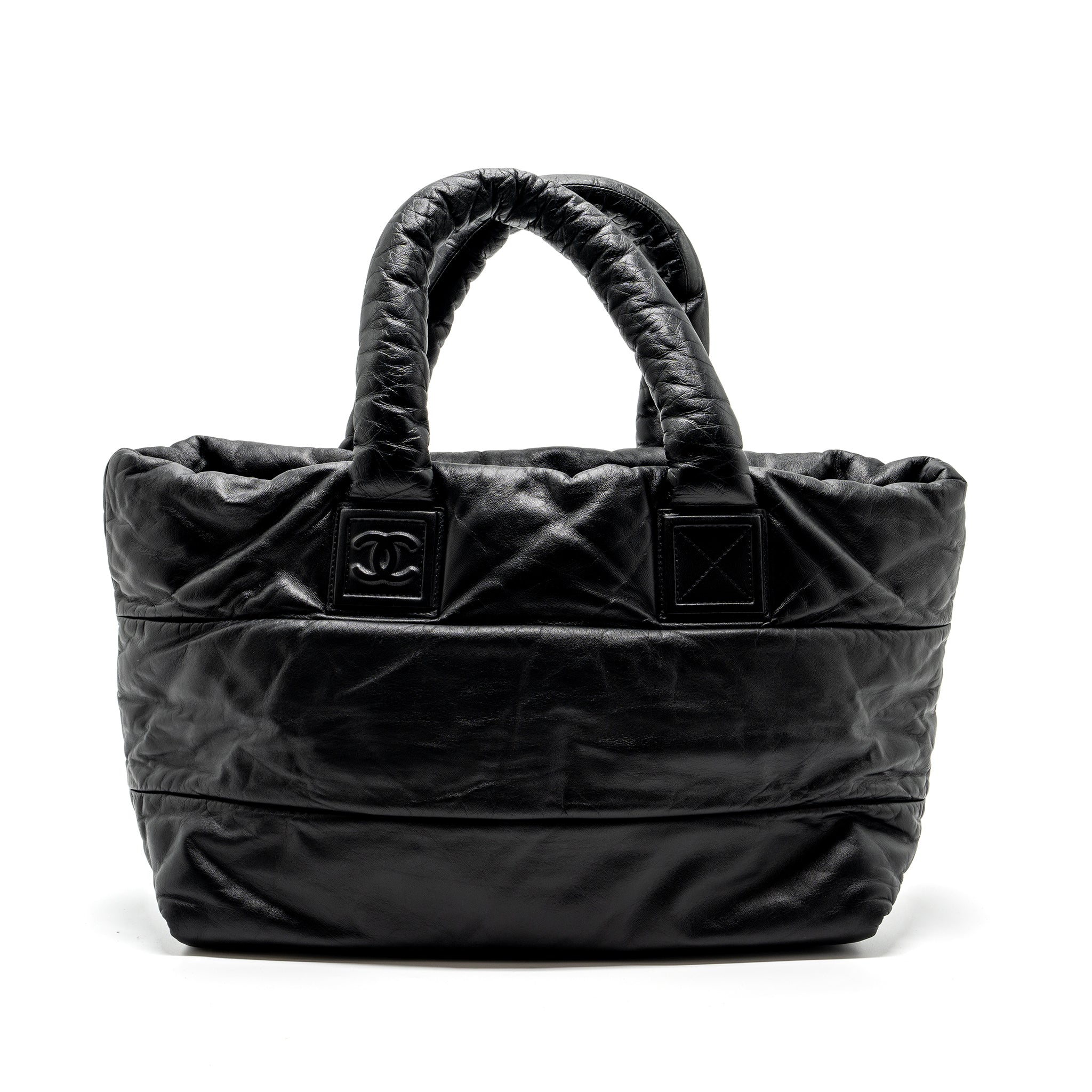 Chanel Puffy Down Down Tote Bag lambskin Black