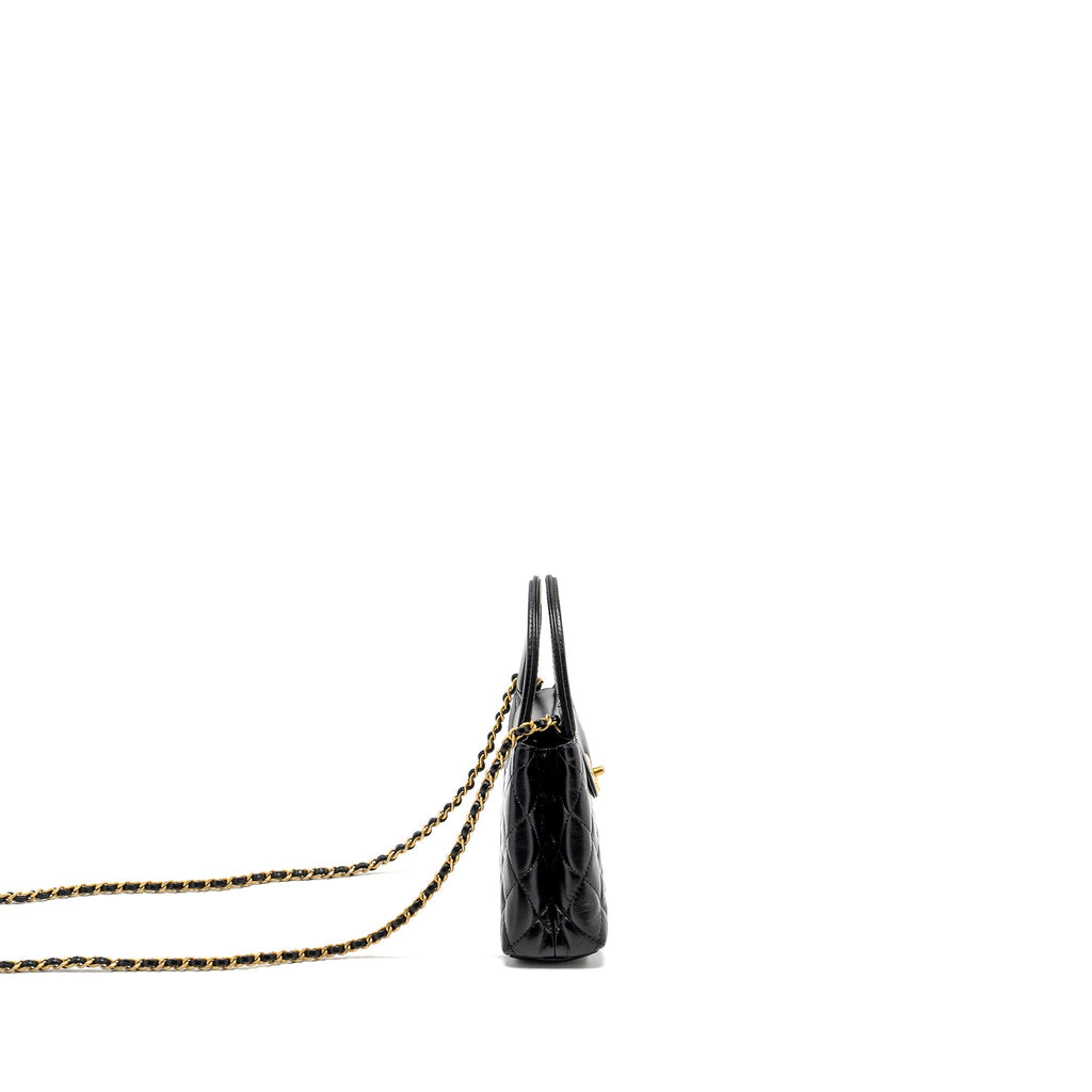 CHANEL Mini Kelly Shopping tote bag Calfskin Black  (Microchip)