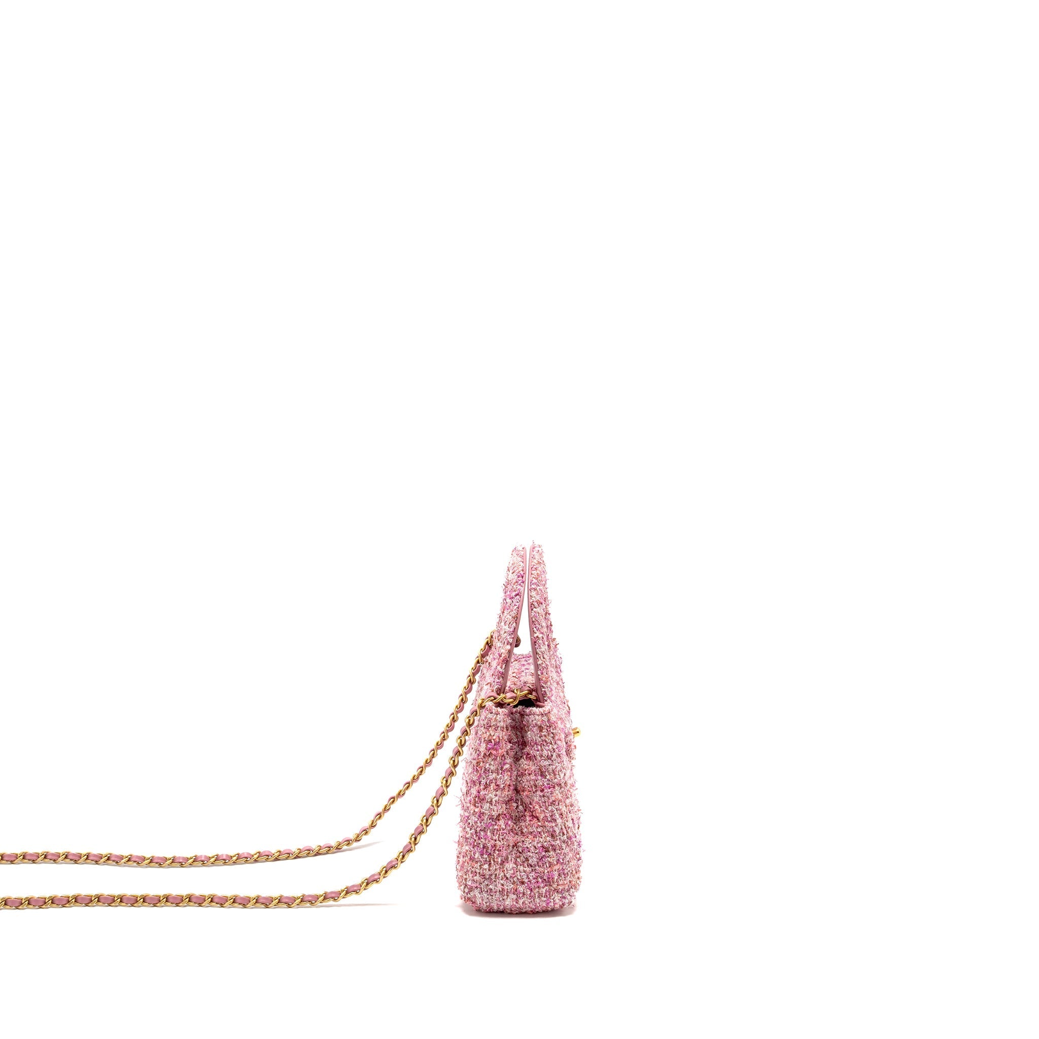 Chanel 24P Mini Kelly/Shopping Tote Tweed Pink/Multicolour  (microchip)