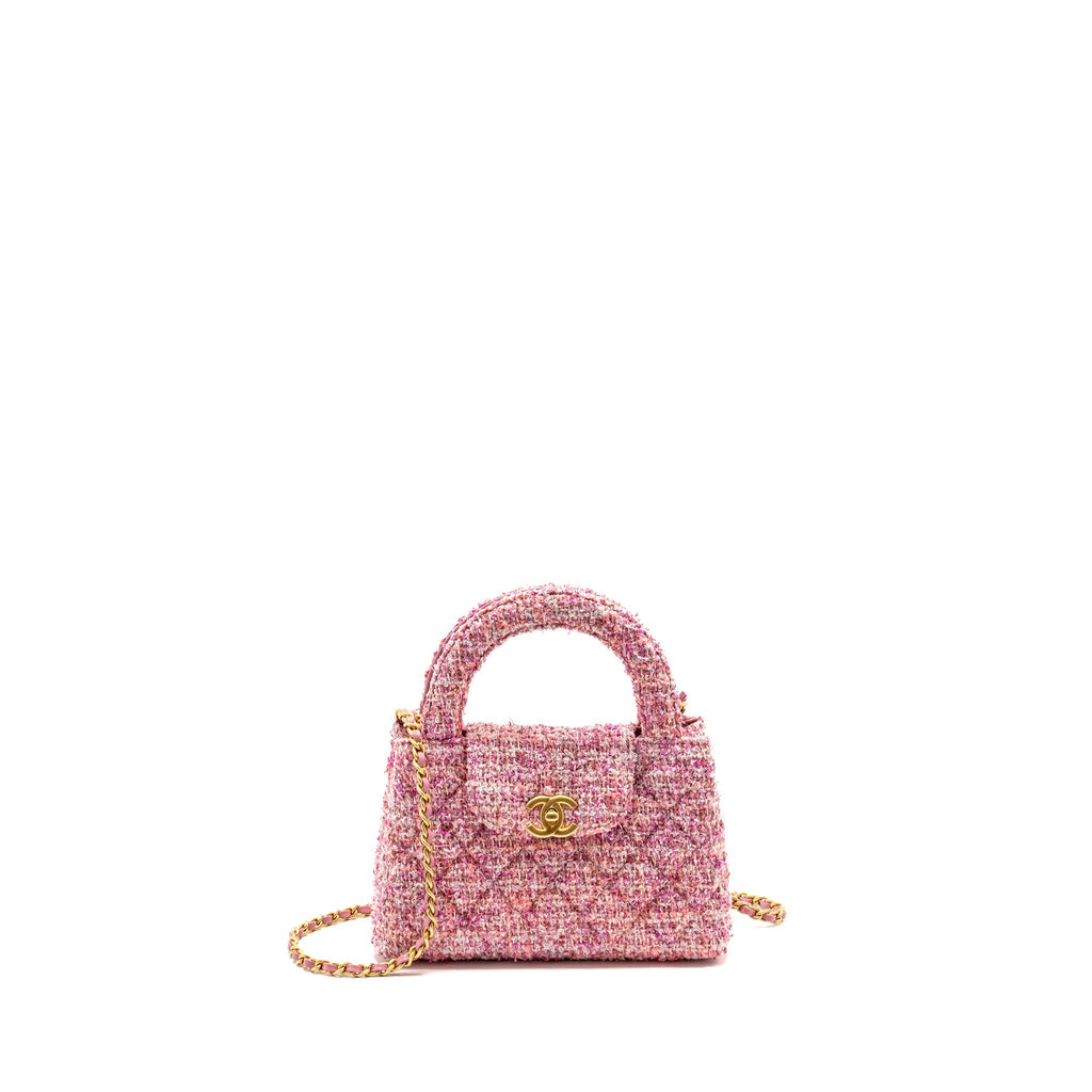 Chanel 24P Mini Kelly/Shopping Tote Tweed Pink/Multicolour  (microchip)