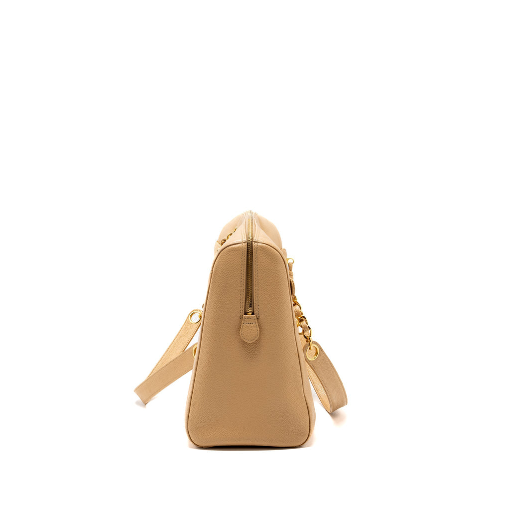 Chanel Vintage Tote Bag Caviar Beige