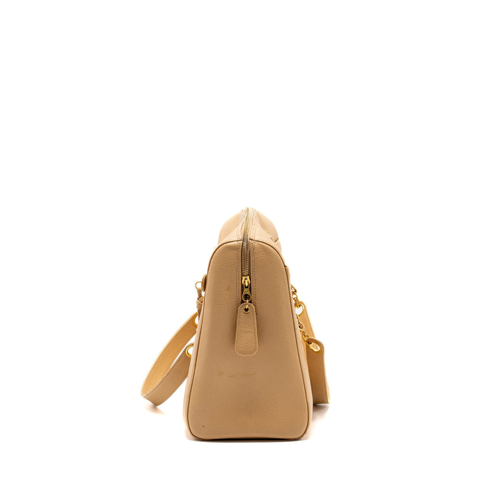 Chanel Vintage Tote Bag Caviar Beige