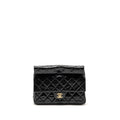 Chanel 23A quilted flap clutch calfskin black L (microchip)