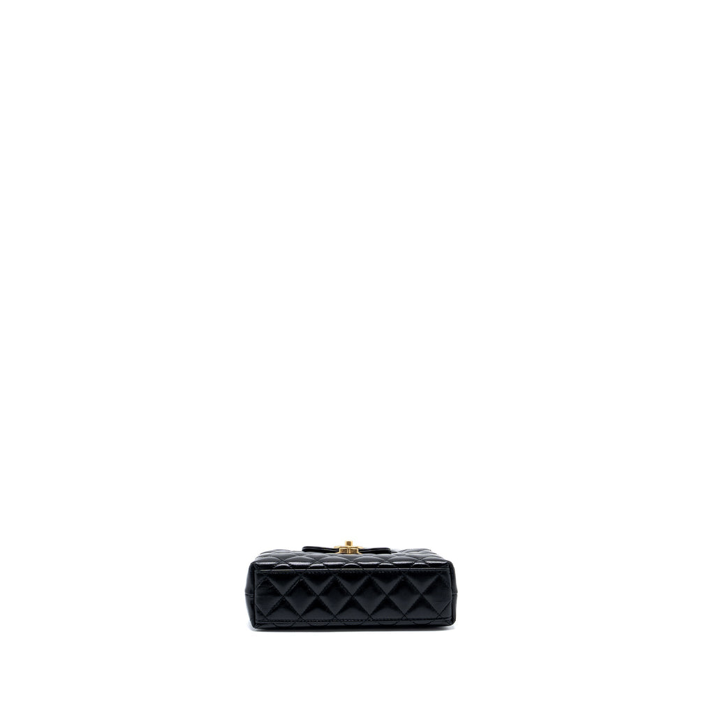 Chanel 24p Mini Shopping Tote Calfskin Black  (Microchip)