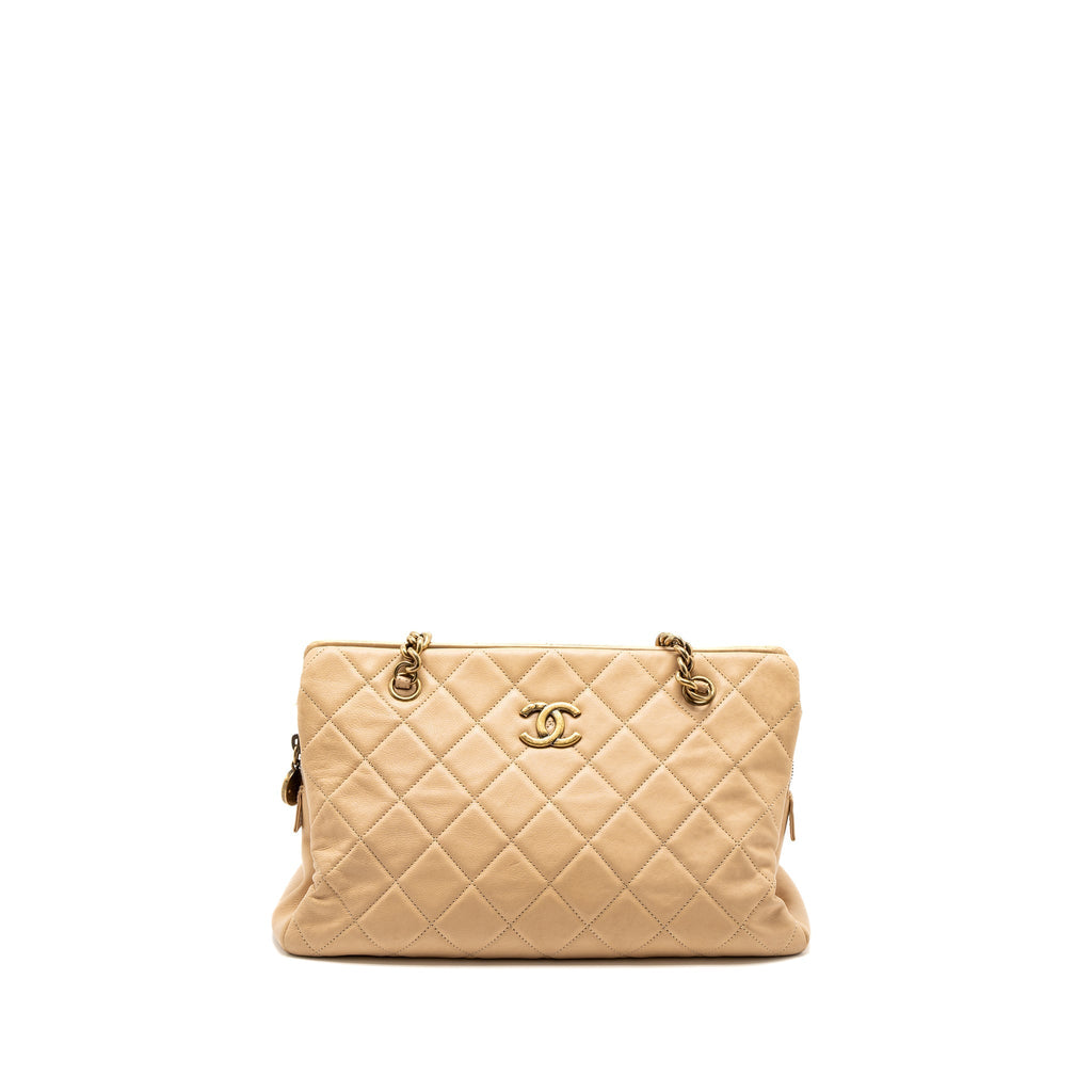 Chanel Shopping Tote Calfskin Beige