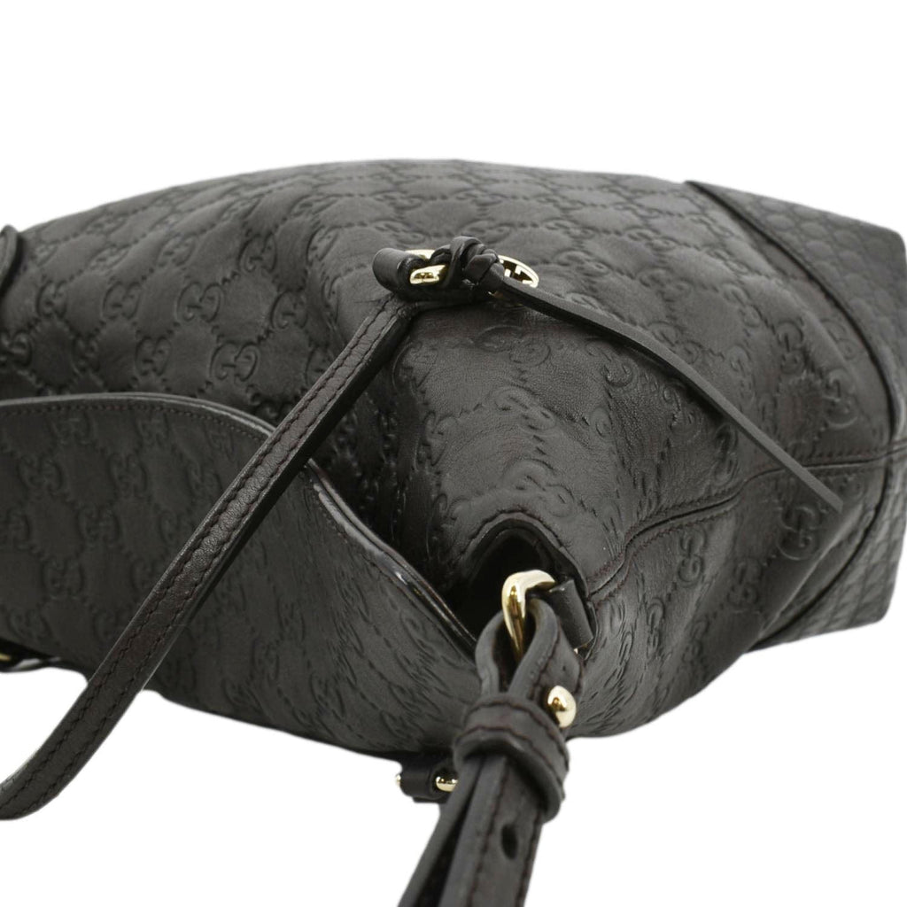 GUCCI Bree Medium Leather Top Handle Shoulder Bag Dark Brown 353120