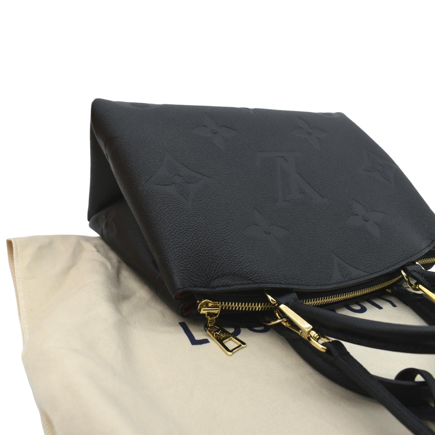 LOUIS VUITTON Petit Palais Monogram Empreinte Leather Shoulder Bag Black