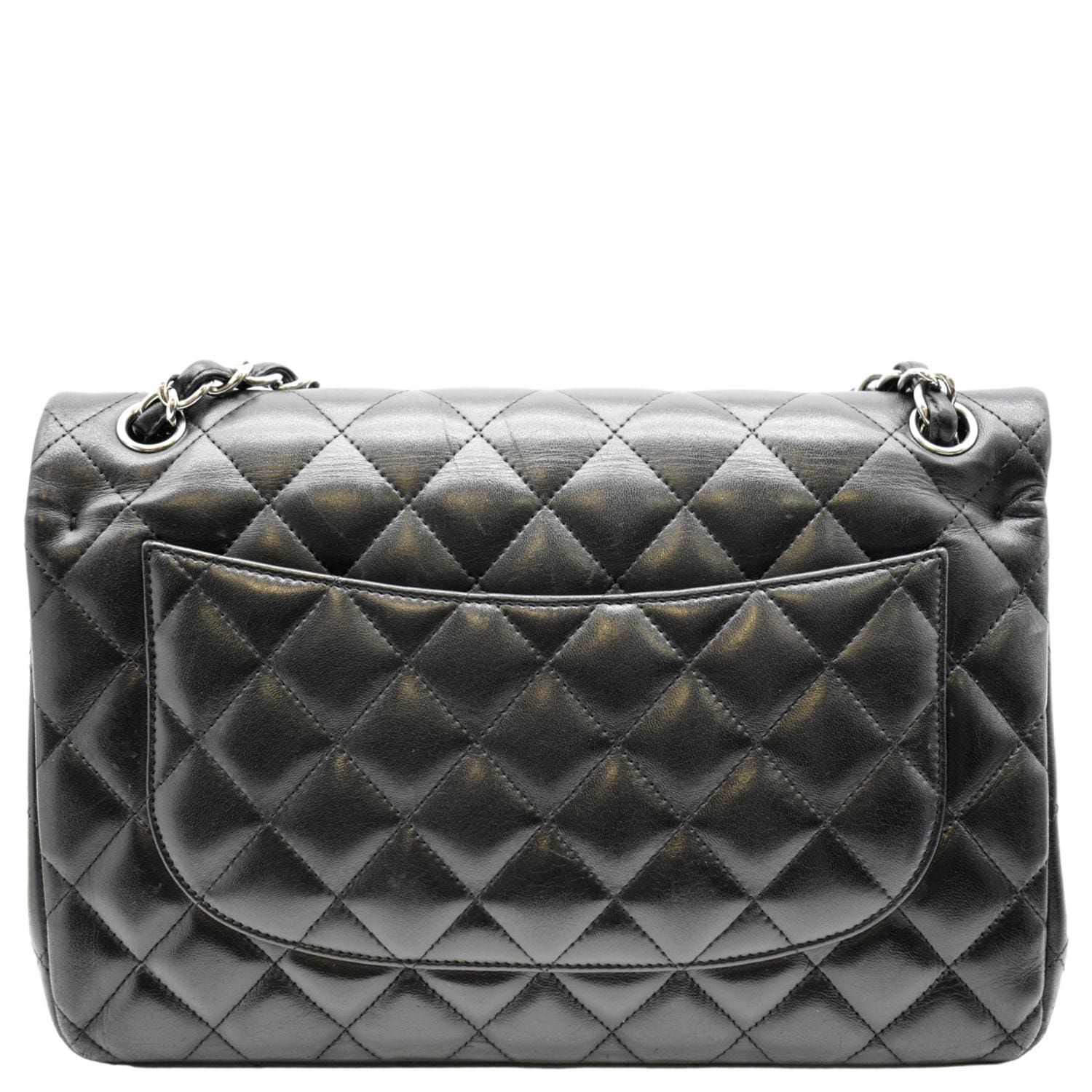 CHANEL Jumbo Double Flap Calfskin Leather Shoulder Bag Black