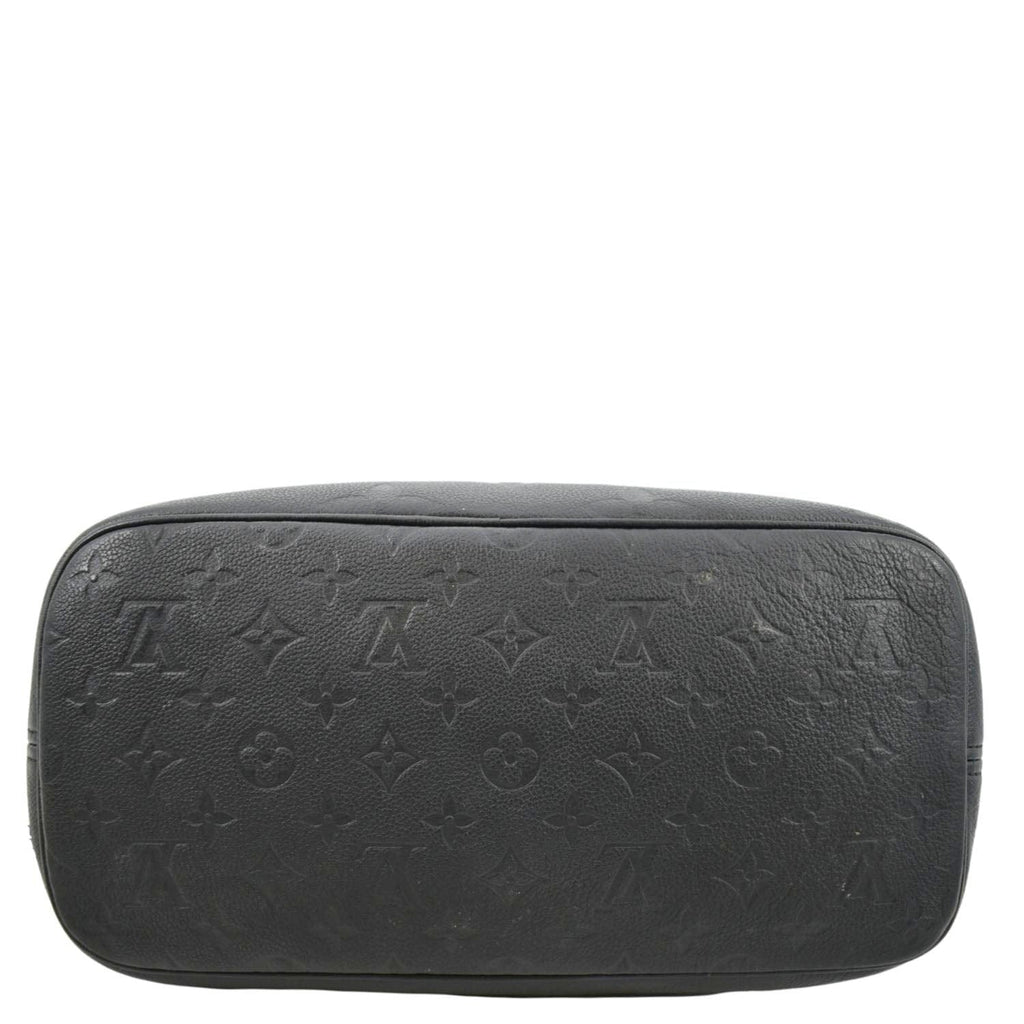 LOUIS VUITTON Neverfull MM Empreinte Leather Tote Shoulder Bag Black