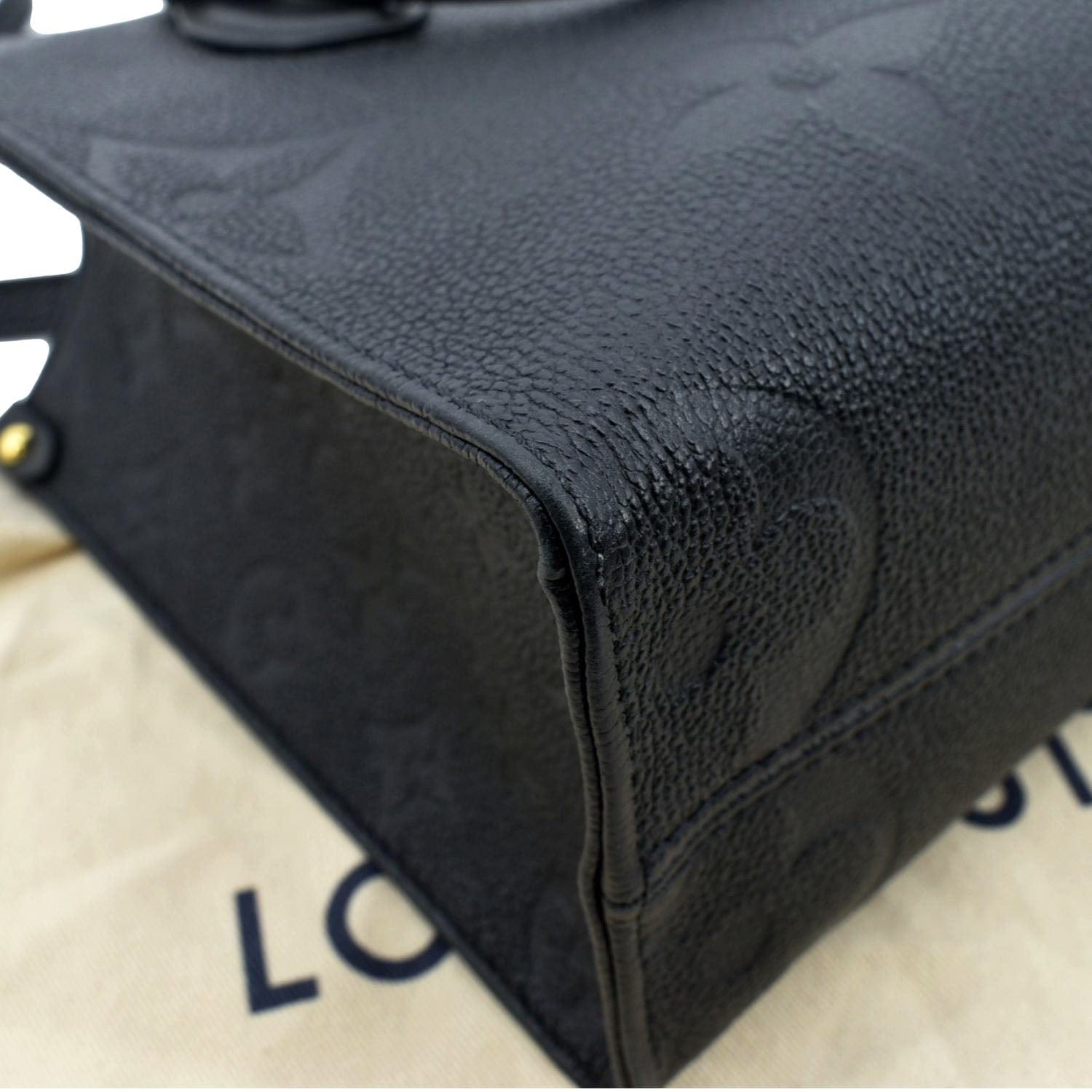 LOUIS VUITTON Onthego PM Monogram Empreinte Tote Shoulder Bag Black