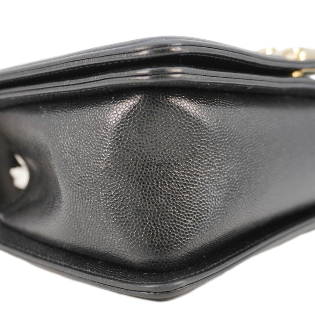 CHANEL Boy Flap Chevron Leather Shoulder Bag Black