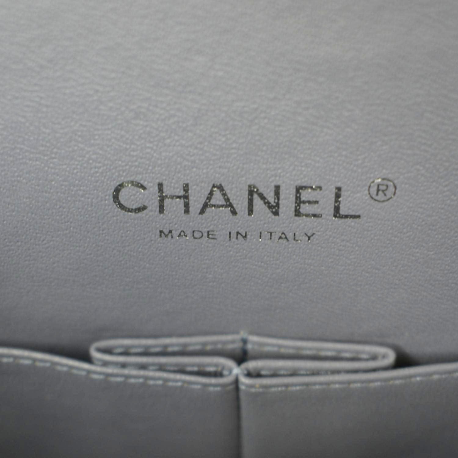 CHANEL Classic Maxi Double Flap Quilted Lambskin Leather Shoulder Bag Light Purple