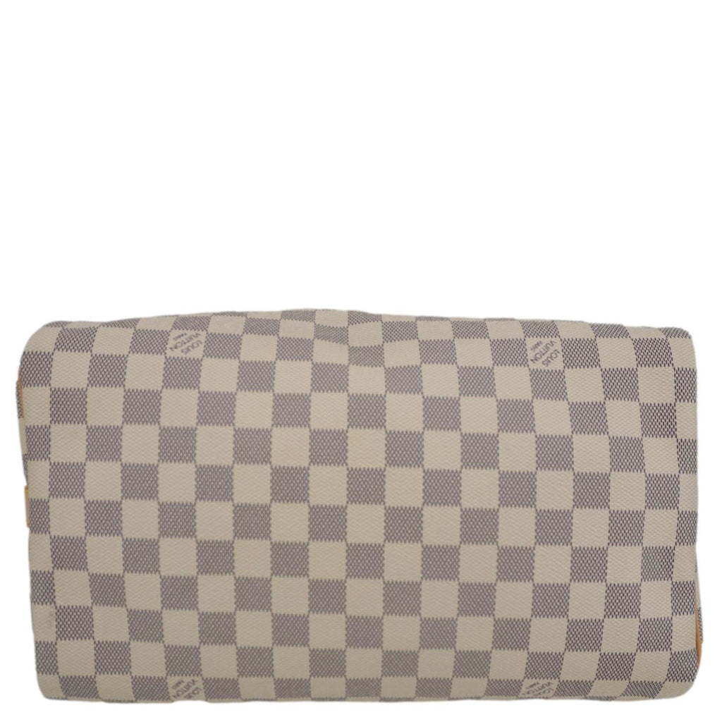 LOUIS VUITTON Speedy 30 Bandouliere Damier Azur Shoulder Bag White