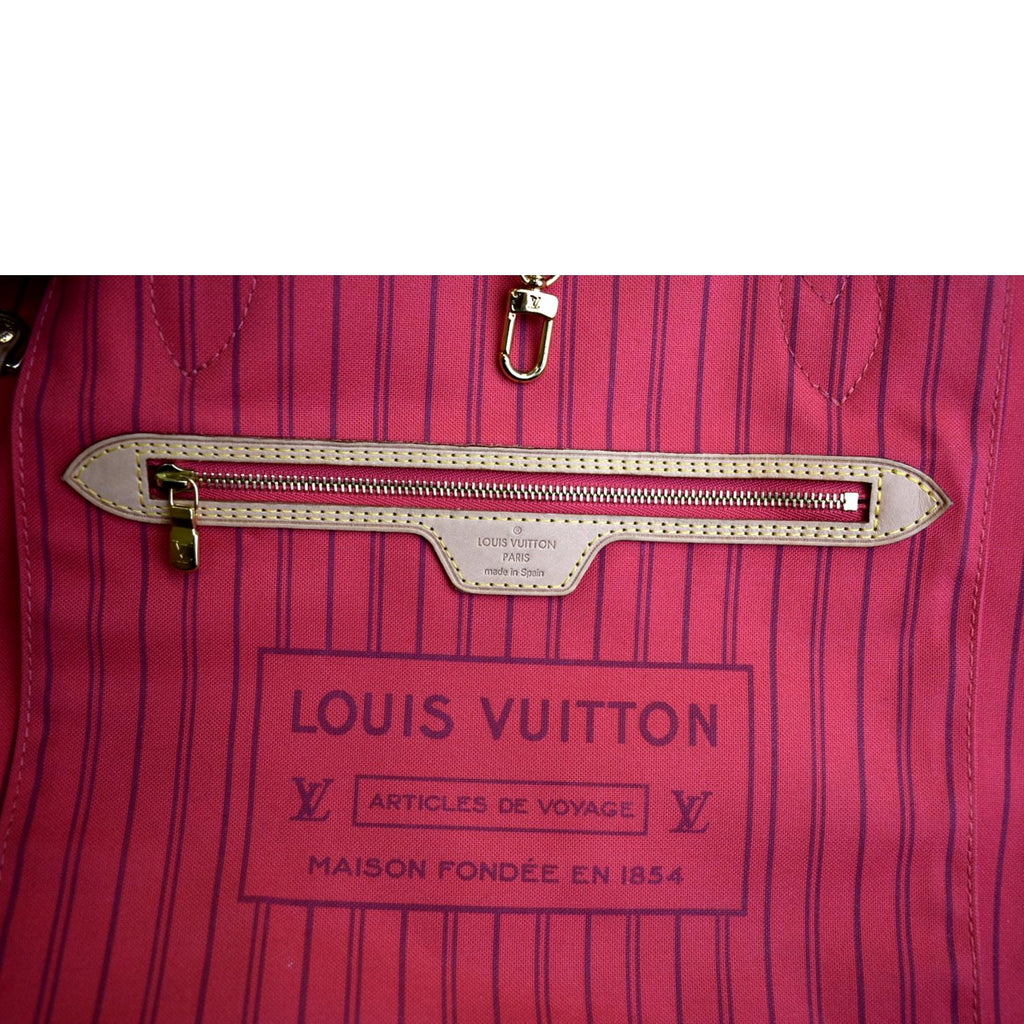 LOUIS VUITTON Neverfull MM V Grenade Monogram Canvas Tote Shoulder Bag Brown