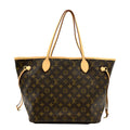 LOUIS VUITTON Neverfull MM Monogram Canvas Tote Bag Brown