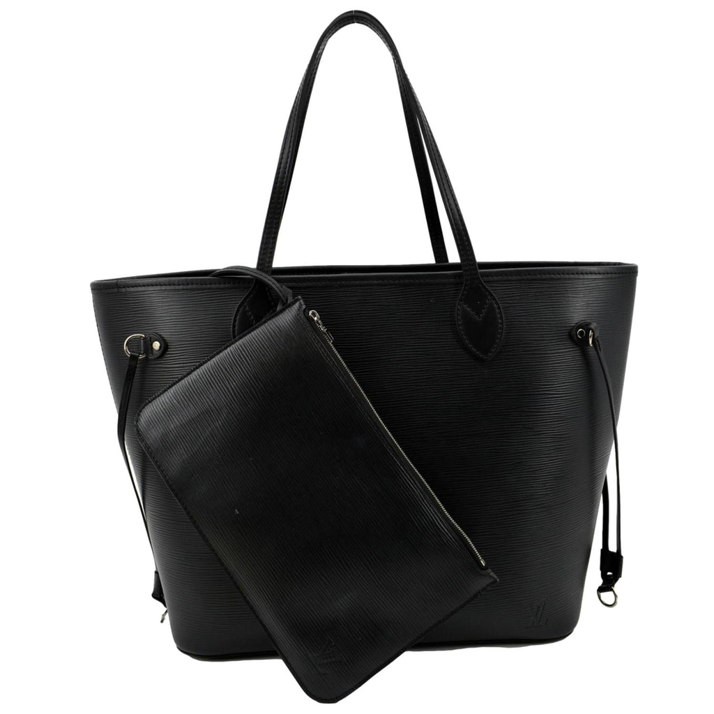 LOUIS VUITTON Neverfull Epi Leather Tote Shoulder Bag Black