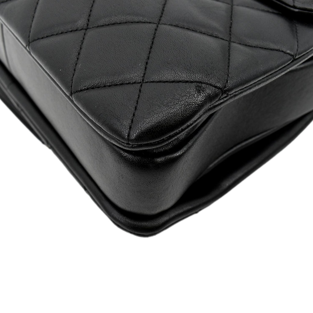 CHANEL Trendy CC Top Handle Flap Quilted Leather Shoulder Bag Black