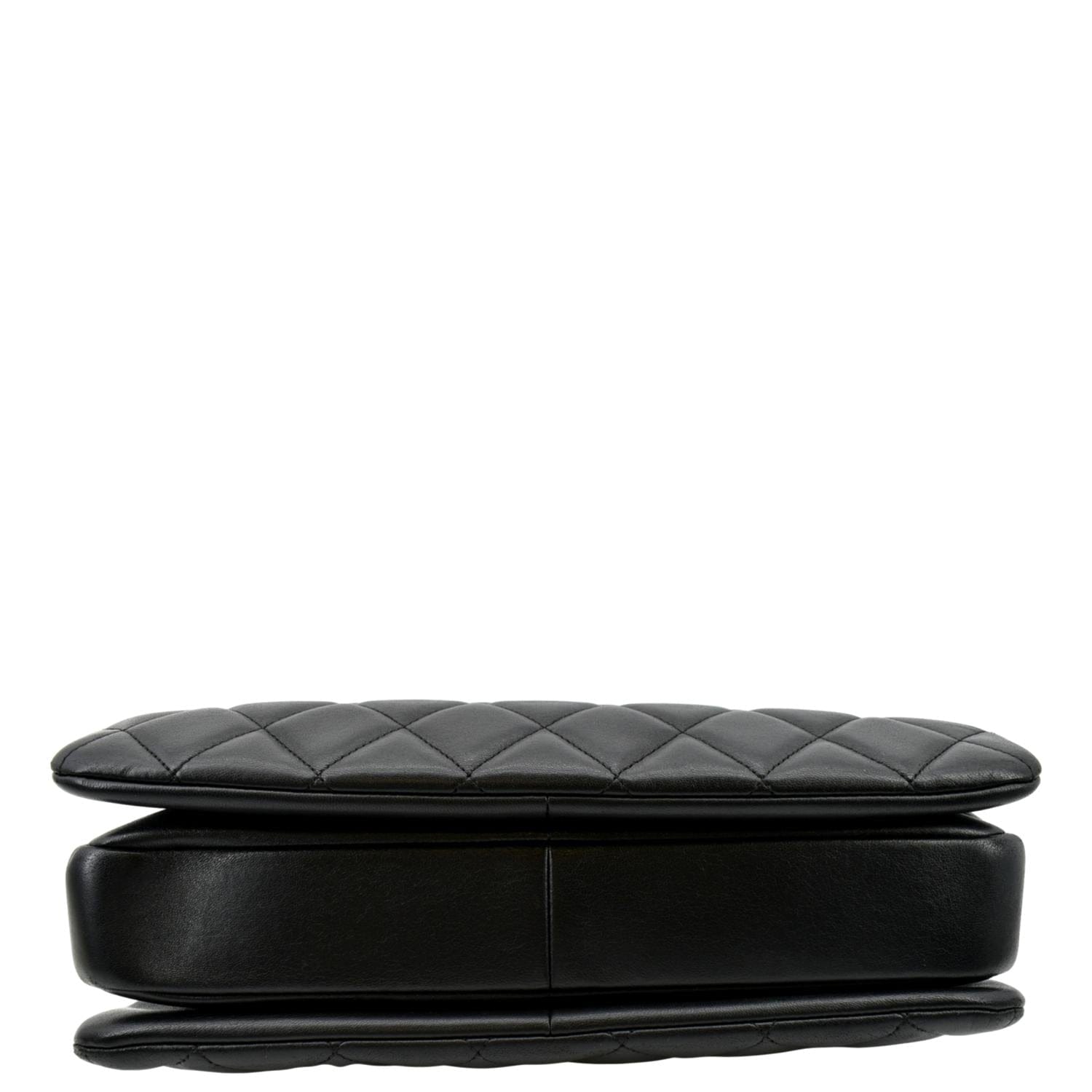 CHANEL Trendy CC Top Handle Flap Quilted Leather Shoulder Bag Black